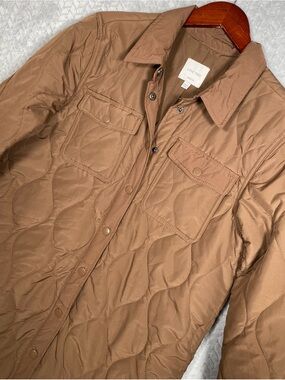 Love Tree Beige Quilted Snap Jacket M Lightweight Onion Utility Shacket